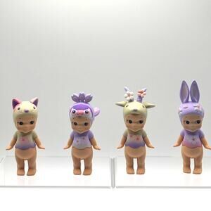 Set of 4 New Unbranded Collectible Mini Figures, Night Cherry Costumes, Open Box